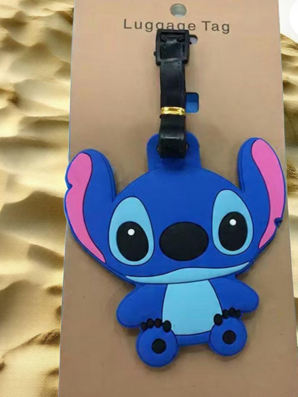 Blue Stitch Character Luggage Tag - Cute Cartoon Travel ID